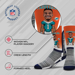 Miami Dolphins NFL Adult V Curve MVP Player Crew Socks - Orange