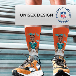 Miami Dolphins NFL V Curve Socks - Orange