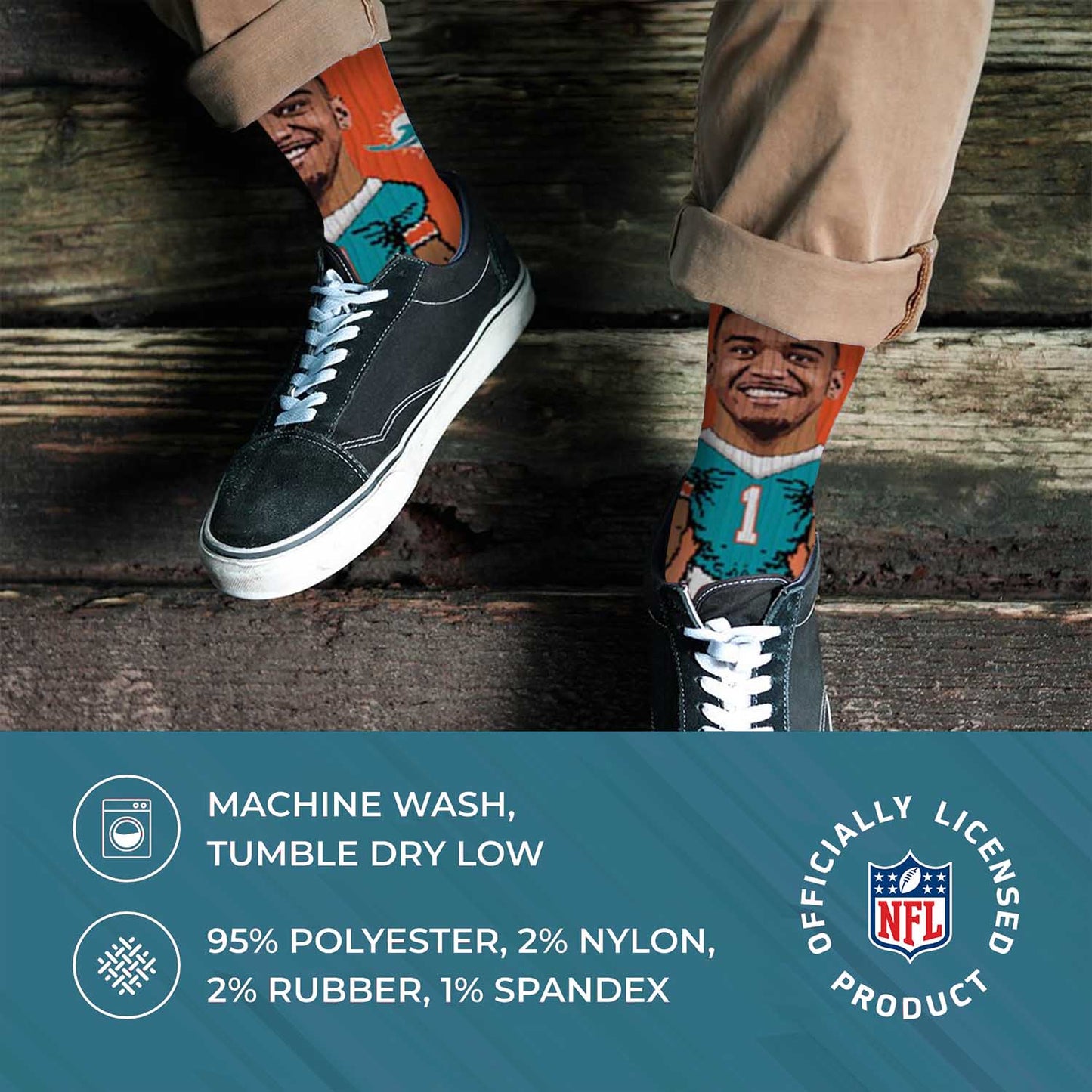 Miami Dolphins NFL V Curve Socks - Orange