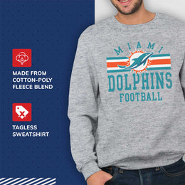 Miami Dolphins NFL Team Stripe Crew Sweatshirt - Sport Gray