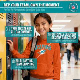 Miami Dolphins NFL Youth Home Team Hoodie- Kids Hooded Sweatshirt - Orange