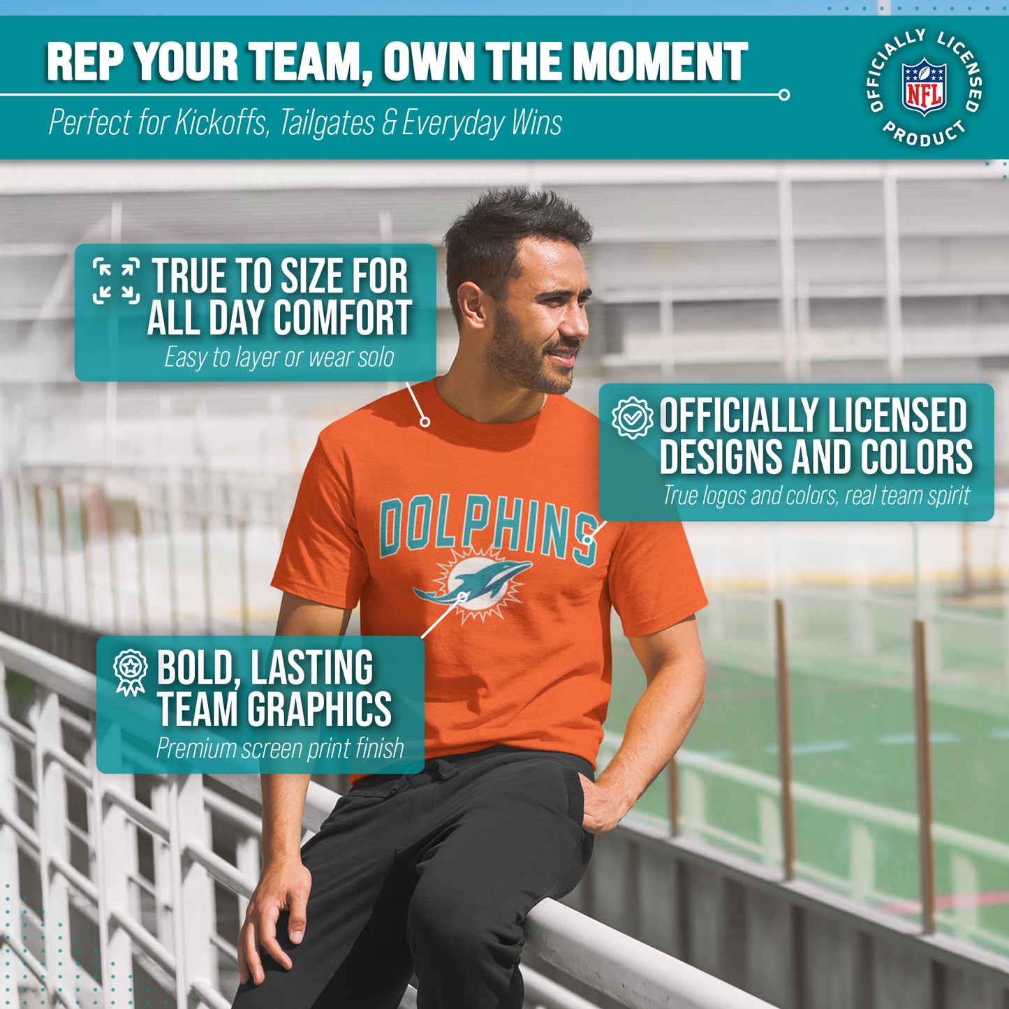 Miami Dolphins NFL Home Team Tee - Orange