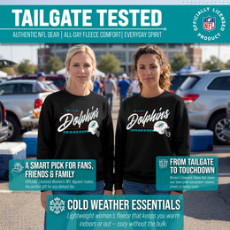 Miami Dolphins Womens NFL Scrimmage Line Crewneck Pullover - Black