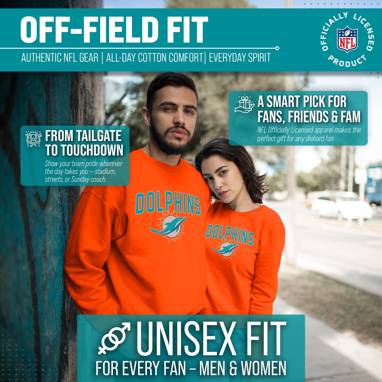 Miami Dolphins NFL Home Team Crew - Orange