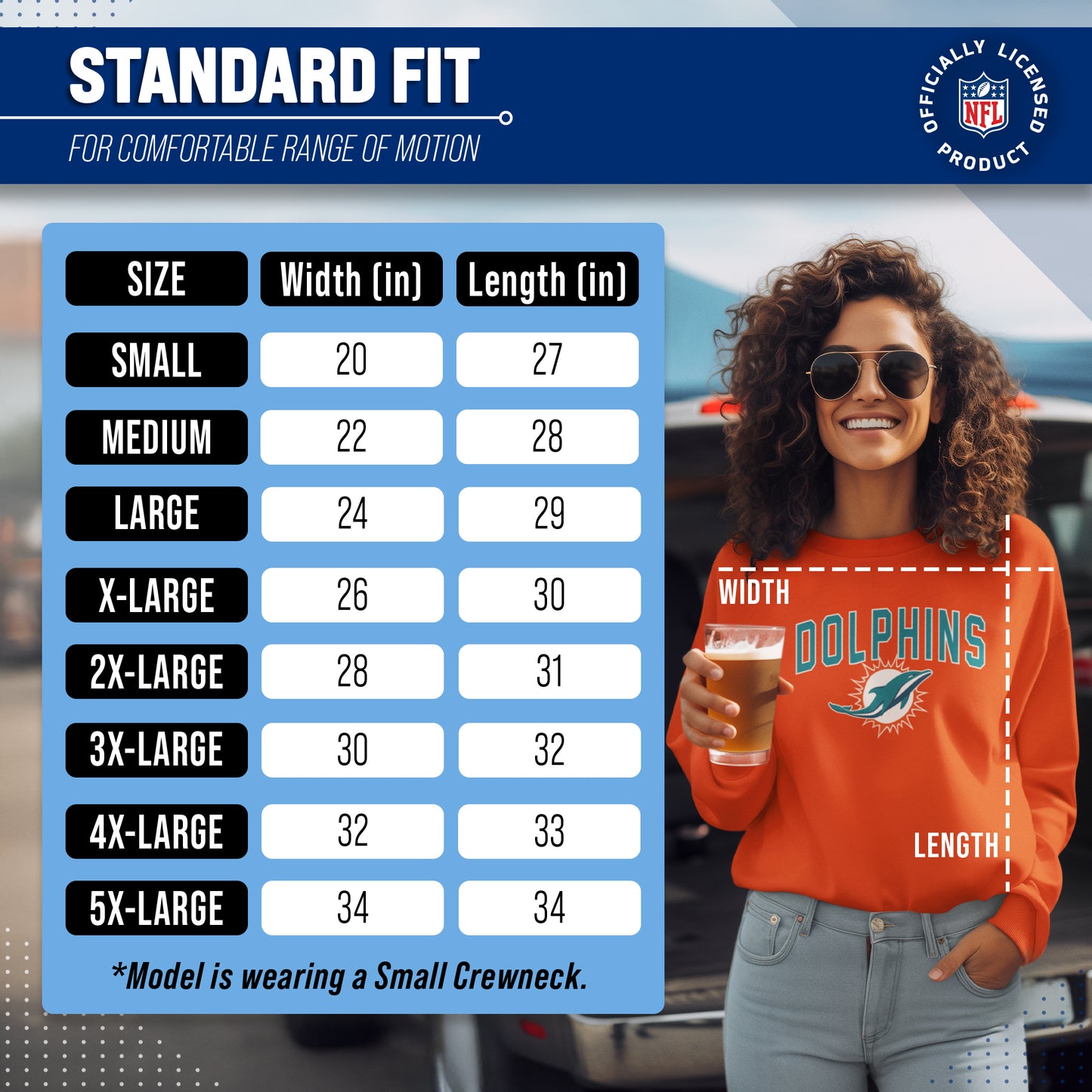 Miami Dolphins NFL Home Team Crew - Orange