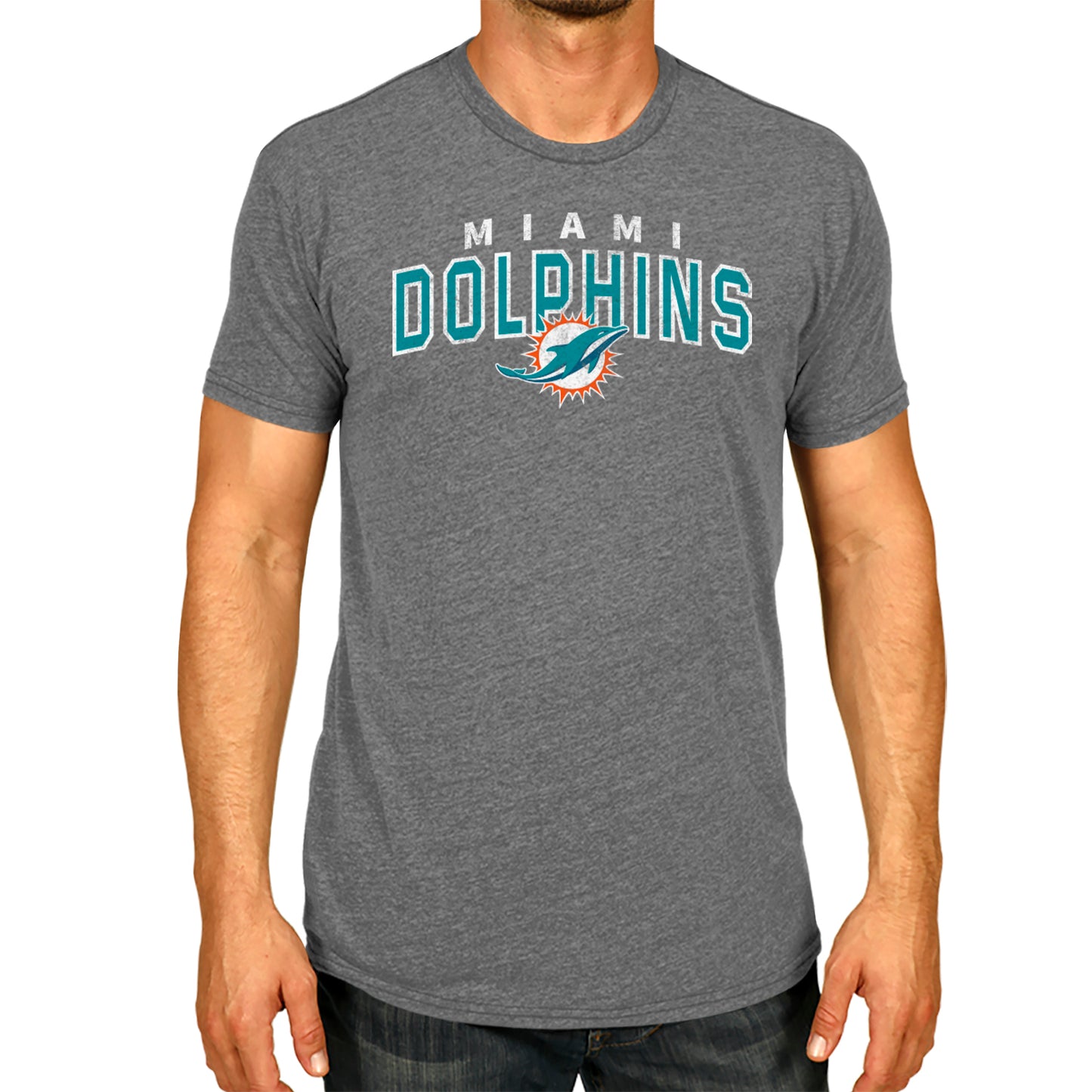 Miami Dolphins NFL Starting Fresh Short Sleeve Heather T-Shirt - Sport Gray