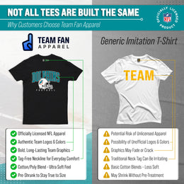 Miami Dolphins NFL Adult All Star Heather Tag-Less T-Shirt - Black Heather