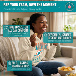 Miami Dolphins Team Fan Apparel NFL Women's  Starstruck Fleece Pullover Hoodie - Cream