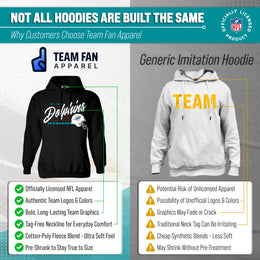 Miami Dolphins Ladies NFL Scrimmage Line Fleece Pullover Hooded Sweatshirt - Black