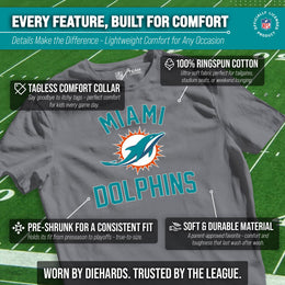Miami Dolphins NFL Youth Gameday Football T-Shirt - Gray