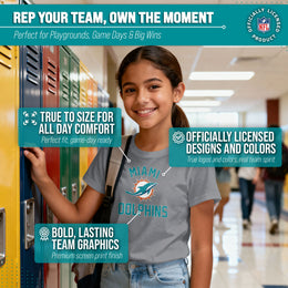 Miami Dolphins NFL Youth Gameday Football T-Shirt - Gray