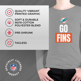 Miami Dolphins NFL Youth Team Slogan crewneck Sweatshirt - Gray
