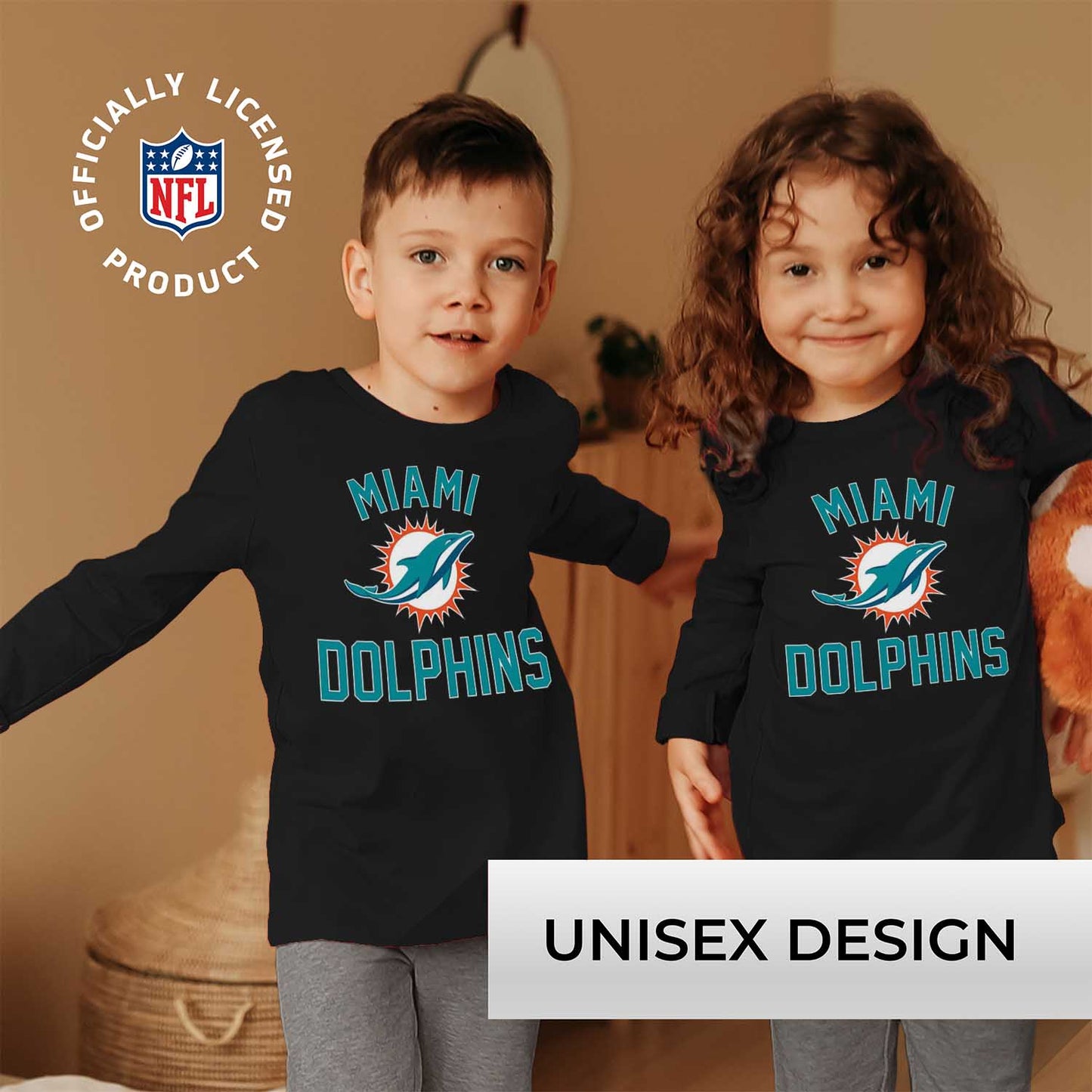Miami Dolphins NFL Youth Gameday Crewneck Sweatshirt - Black