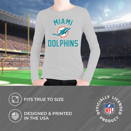 Miami Dolphins NFL Gameday Youth Football Long Sleeve Shirt - Gray