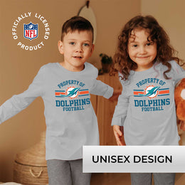 Miami Dolphins NFL Youth Property Of Long Sleeve Lightweight T Shirt - Sport Gray