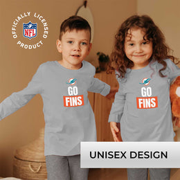 Miami Dolphins NFL Youth Team Slogan Long Sleeve Shirt  - Gray