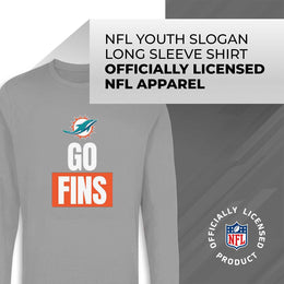 Miami Dolphins NFL Youth Team Slogan Long Sleeve Shirt  - Gray