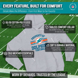 Miami Dolphins NFL Youth Property Of Hooded Sweatshirt - Sport Gray