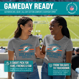 Miami Dolphins NFL Womens Short Sleeve Property of Tshirt - Gray