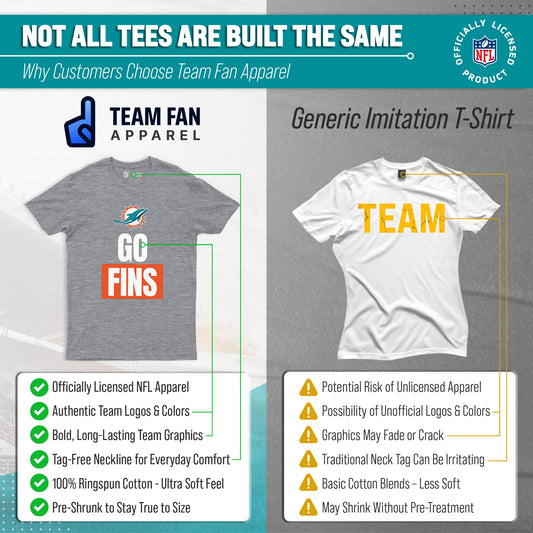 Miami Dolphins NFL Team Slogan T-Shirt - Sport Gray