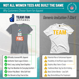 Miami Dolphins NFL Womens Team Slogan Short Sleeve Tshirt - Sport Gray