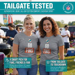 Miami Dolphins NFL Womens Team Slogan Short Sleeve Tshirt - Sport Gray