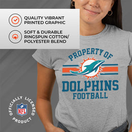 Miami Dolphins NFL Women's Property Of Lightweight Plus Size T-Shirt - Sport Gray