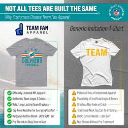 Miami Dolphins NFL Adult Short Sleeve Team Stripe Tee - Sport Gray