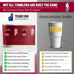 Miami Heat NBA Basketball 20oz Stainless Steel Vacuum Insulated Game Day Tumbler with Silicone Grip - Garnet