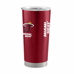 Miami Heat NBA Basketball 20oz Stainless Steel Vacuum Insulated Game Day Tumbler with Silicone Grip - Garnet