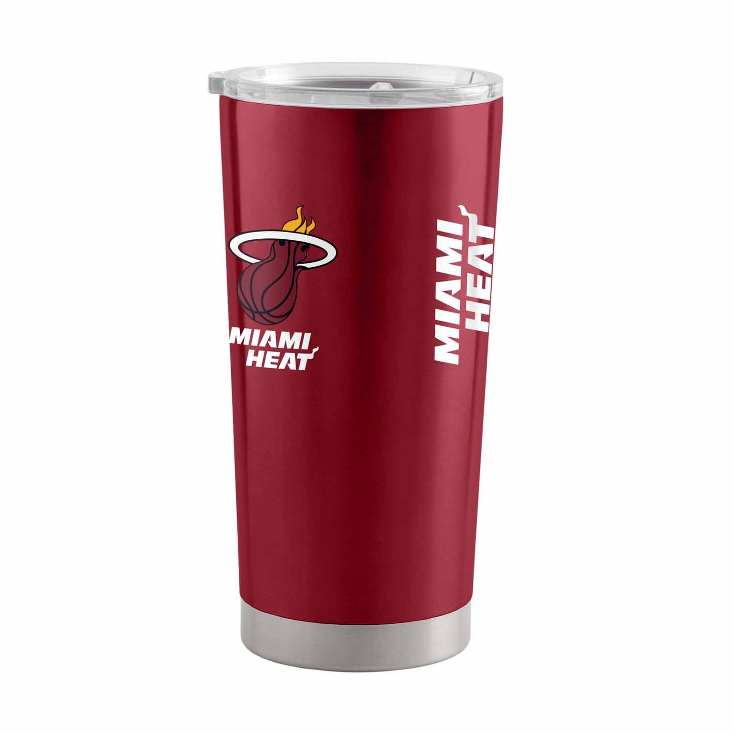 Miami Heat NBA Basketball 20oz Stainless Steel Vacuum Insulated Game Day Tumbler with Silicone Grip - Garnet