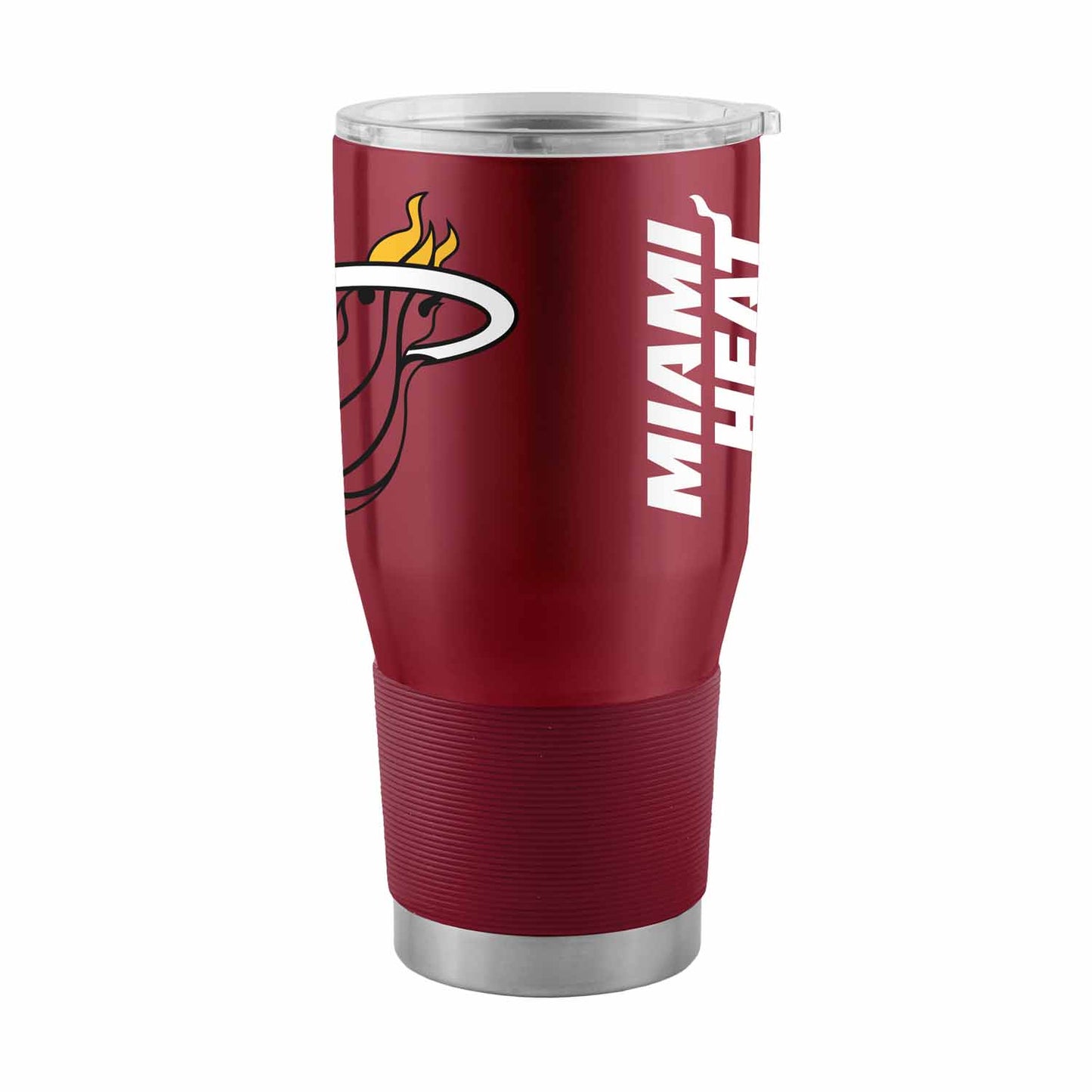 Miami Heat NBA Basketball 30oz Stainless Steel Vacuum Insulated Game Day Tumbler with Silicone Grip - Garnet