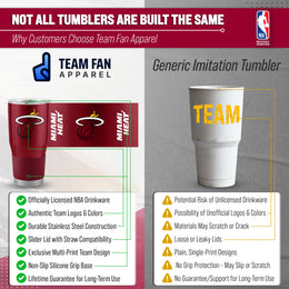 Miami Heat NBA Basketball 30oz Stainless Steel Vacuum Insulated Game Day Tumbler with Silicone Grip - Garnet