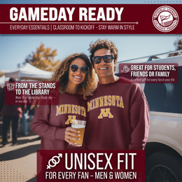 Minnesota Golden Gophers Adult Arch & Logo Soft Style Gameday Crewneck Sweatshirt - Maroon