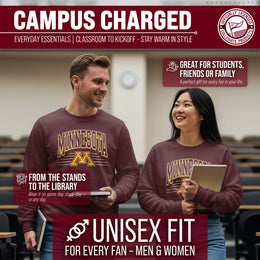 Minnesota Golden Gophers NCAA Adult Unisex Overtime Classics Crewneck Fleece Sweatshirt - Maroon