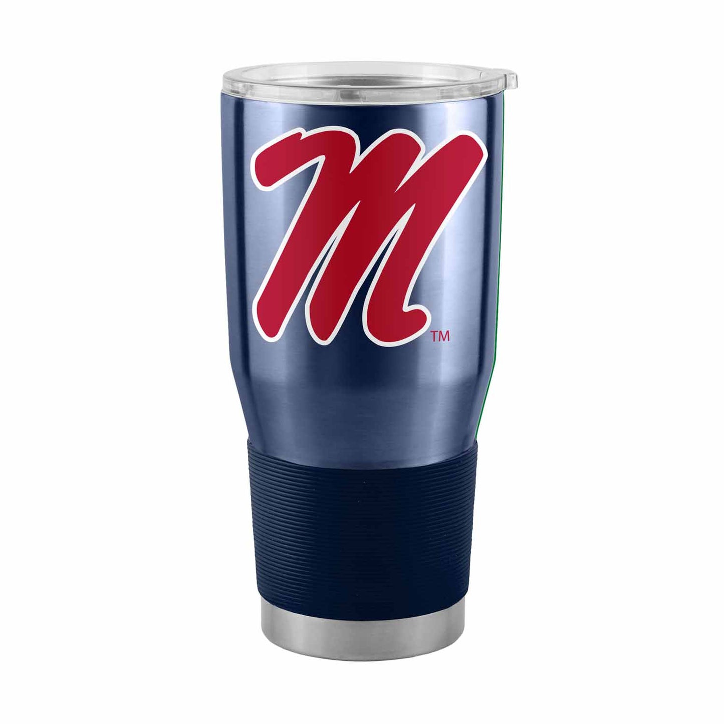 Ole Miss Rebels NCAA University 30oz Stainless Steel Vacuum Insulated Game Day Tumbler with Silicone Grip - Navy