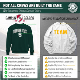 Michigan State Spartans Adult Arch & Logo Soft Style Gameday Crewneck Sweatshirt - Green