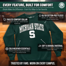 Michigan State Spartans Adult Arch & Logo Soft Style Gameday Crewneck Sweatshirt - Green