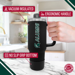 Michigan State Spartans Collegiate 40oz Stainless Steel Travel Tumbler with Handle for Alumni - Black