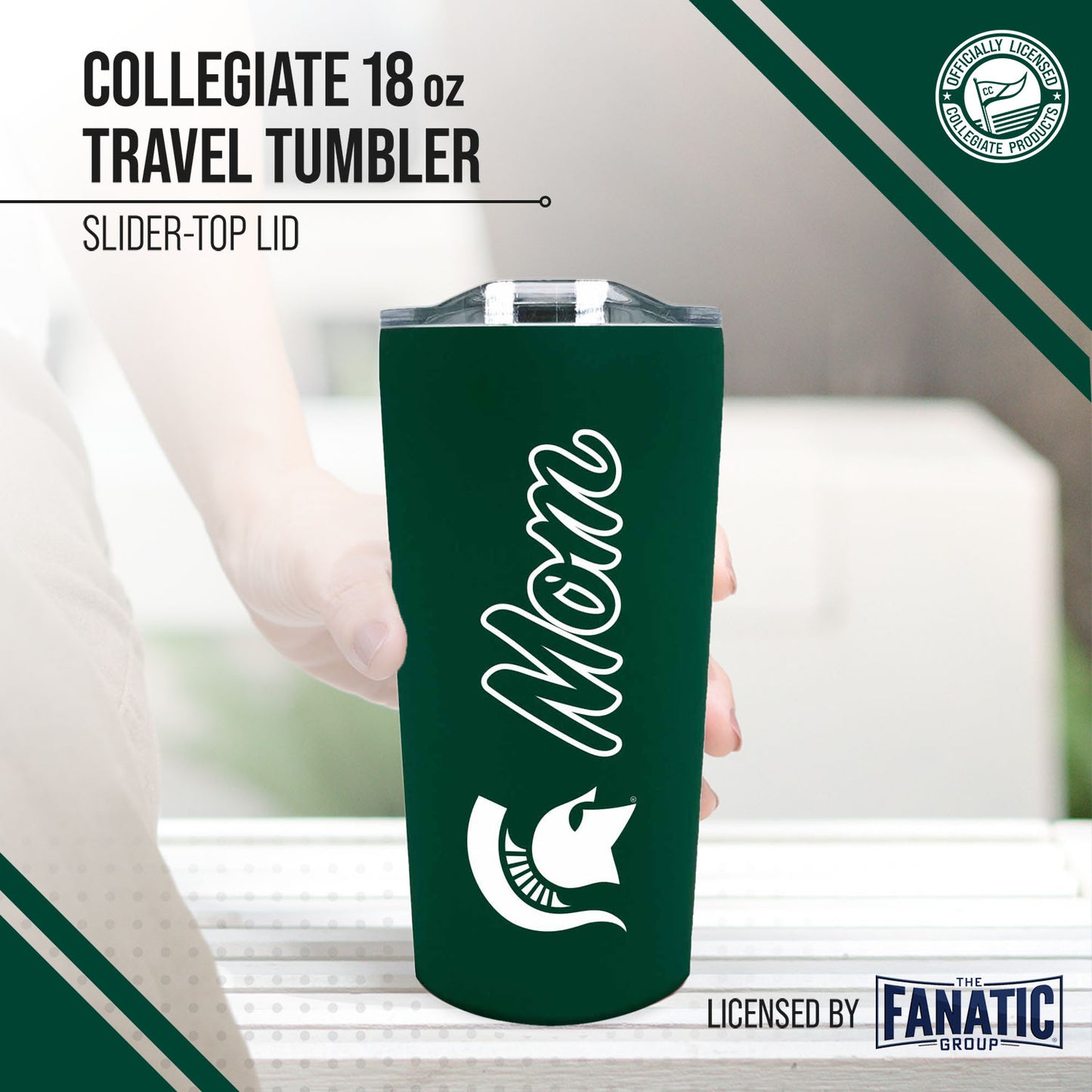 Michigan State Spartans NCAA Stainless Steel Travel Tumbler for Mom - Green