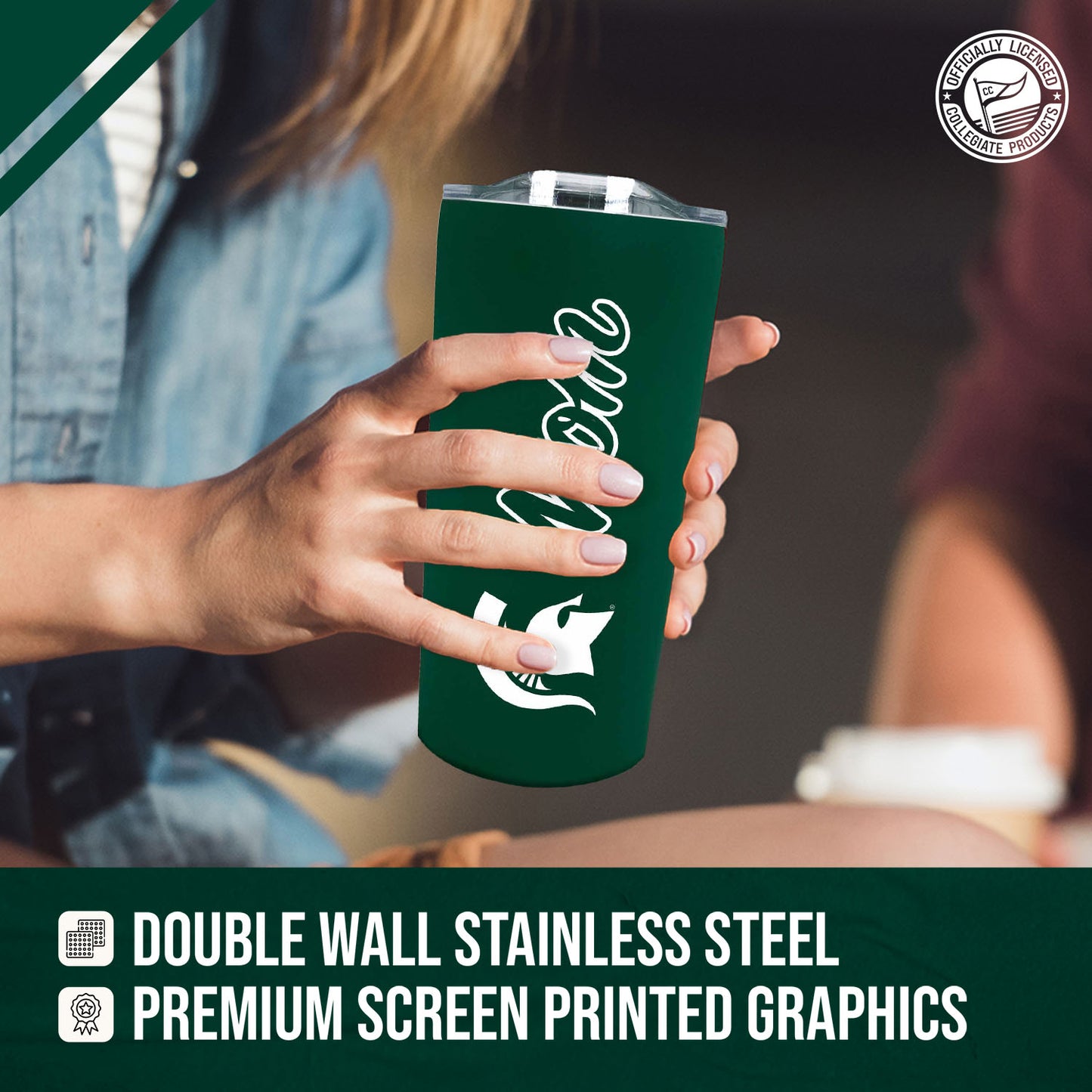 Michigan State Spartans NCAA Stainless Steel Travel Tumbler for Mom - Green