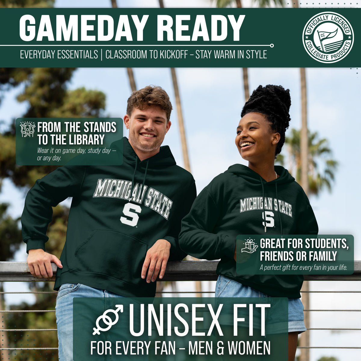 MIST Arch & Logo Gameday Hoodie - Green