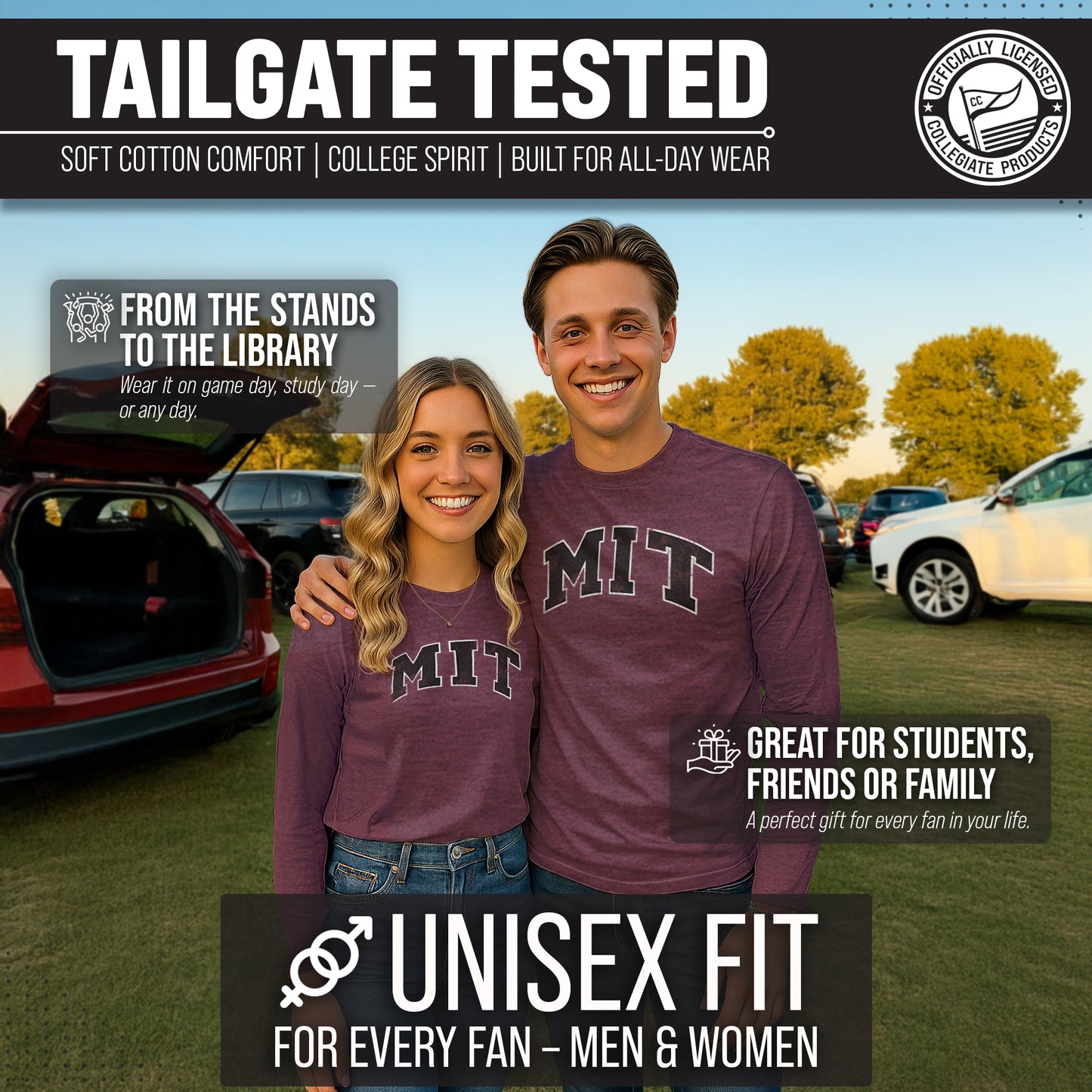 MIT Engineers NCAA MVP Adult Long-Sleeve Shirt - Maroon
