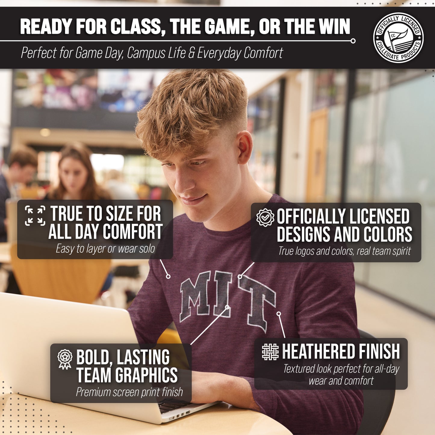 MIT Engineers NCAA MVP Adult Long-Sleeve Shirt - Maroon