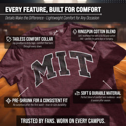 MIT Engineers Adult MVP Heathered Cotton Blend T-Shirt - Maroon