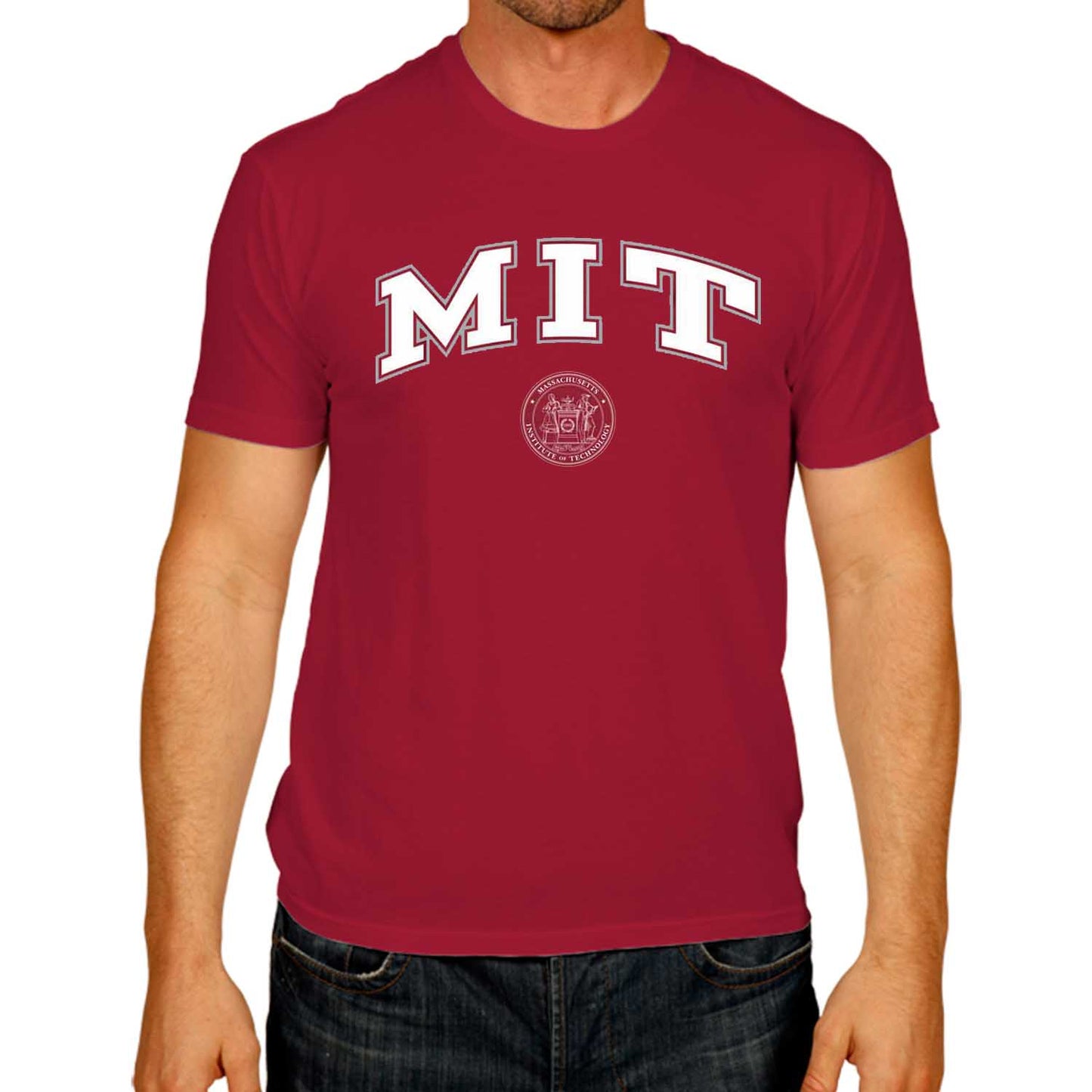 MIT Engineers Massachusetts Engineers Arch and Logo Short Sleeve T-shirt - Cardinal