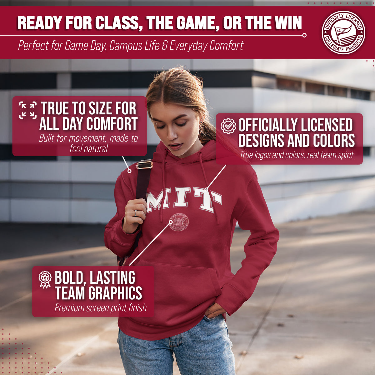 MIT Arch & Logo Gameday Hoodie - Cardinal