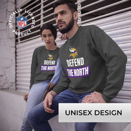 Minnesota Vikings NFL Adult Slogan Crewneck Sweatshirt - Gray