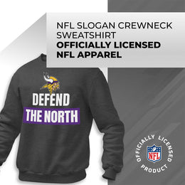 Minnesota Vikings NFL Adult Slogan Crewneck Sweatshirt - Gray