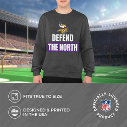 Minnesota Vikings NFL Adult Slogan Crewneck Sweatshirt - Gray